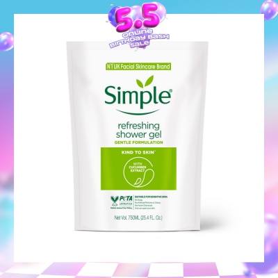 SIMPLE - Kind To Skin Refreshing Shower Gel 750ml Refill 750ml