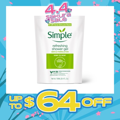 SIMPLE - Kind To Skin Refreshing Shower Gel 750ml Refill 750ml