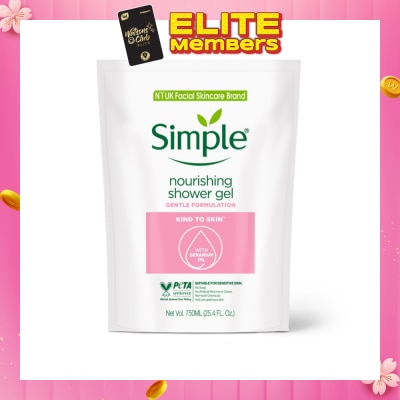 SIMPLE Kind To Skin (Kts) Nourishing Shower Gel Refill 750ml