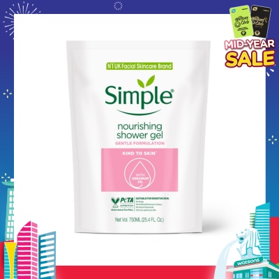 SIMPLE Kind To Skin (Kts) Nourishing Shower Gel Refill 750ml