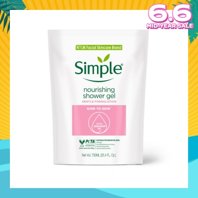 SIMPLE Kind To Skin (Kts) Nourishing Shower Gel Refill 750ml
