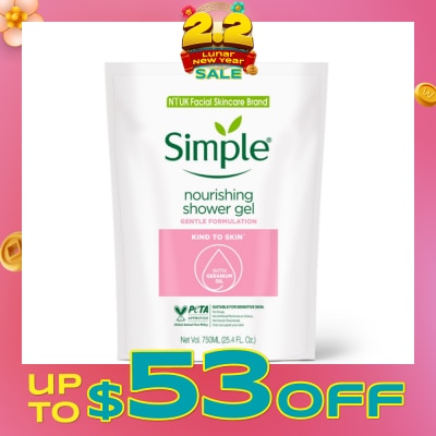 SIMPLE Kind To Skin (Kts) Nourishing Shower Gel Refill 750ml