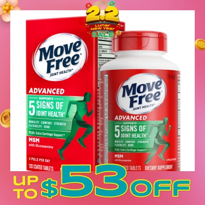 MOVE FREE Advanced Plus Msm + Glucosamine And Chondroitin 120s (Expiry: May`2026)