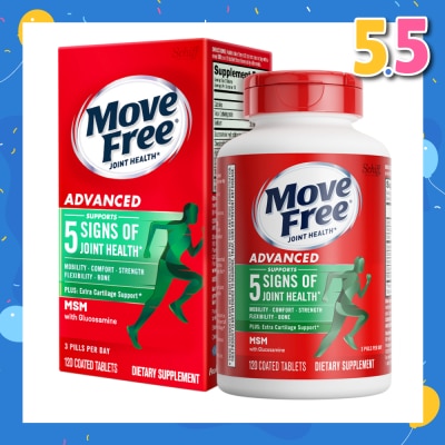 MOVE FREE Advanced Plus Msm + Glucosamine And Chondroitin (Support Joint Mobility, Comfort, Strength, Flexibility And Lubrication) 120s