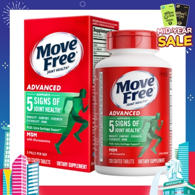 MOVE FREE Advanced Plus Msm + Glucosamine And Chondroitin (Support Joint Mobility, Comfort, Strength, Flexibility And Lubrication) 120s