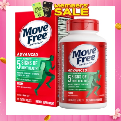 MOVE FREE Advanced Plus Msm + Glucosamine And Chondroitin 120s (Expiry: May`2026)