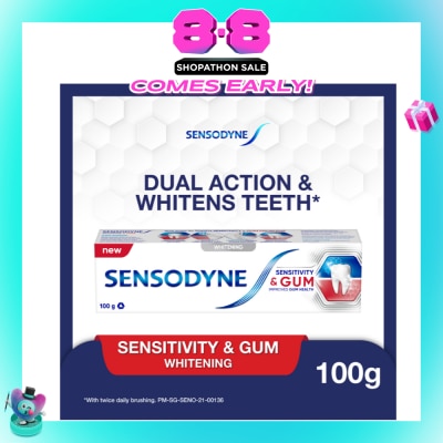 SENSODYNE - Sensitive Teeth Oral Care Toothpaste Sensitivity and Gum Whitening (Dental Sensitivity Relief) 100g