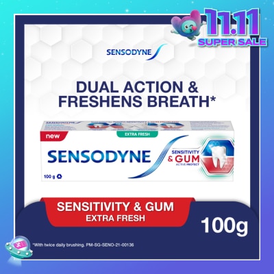 SENSODYNE Sensitive Teeth Oral Care Toothpaste Sensitivity and Gum Extra Fresh (Dental Sensitivity Relief) 100g