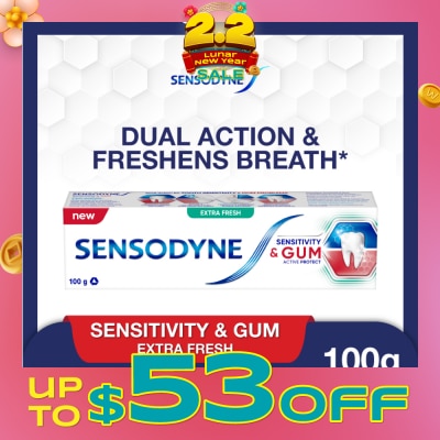 SENSODYNE Sensitive Teeth Oral Care Toothpaste Sensitivity and Gum Extra Fresh (Dental Sensitivity Relief) 100g
