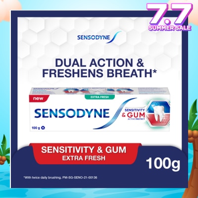 SENSODYNE Sensitive Teeth Oral Care Toothpaste Sensitivity and Gum Extra Fresh (Dental Sensitivity Relief) 100g