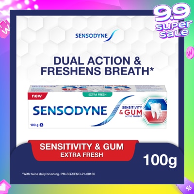SENSODYNE Sensitive Teeth Oral Care Toothpaste Sensitivity and Gum Extra Fresh (Dental Sensitivity Relief) 100g