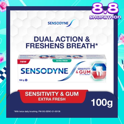 SENSODYNE Sensitive Teeth Oral Care Toothpaste Sensitivity and Gum Extra Fresh (Dental Sensitivity Relief) 100g