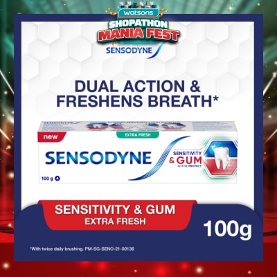 SENSODYNE - Sensitive Teeth Oral Care Toothpaste Sensitivity and Gum Extra Fresh (Dental Sensitivity Relief) 100g