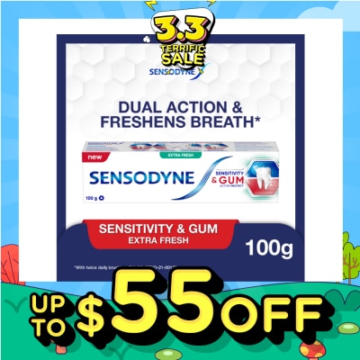 SENSODYNE Sensitive Teeth Oral Care Toothpaste Sensitivity and Gum Extra Fresh (Dental Sensitivity Relief) 100g