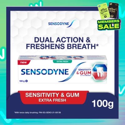 SENSODYNE Sensitive Teeth Oral Care Toothpaste Sensitivity and Gum Extra Fresh (Dental Sensitivity Relief) 100g