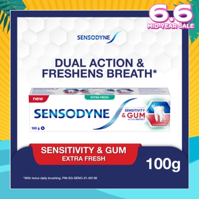 SENSODYNE Sensitive Teeth Oral Care Toothpaste Sensitivity and Gum Extra Fresh (Dental Sensitivity Relief) 100g