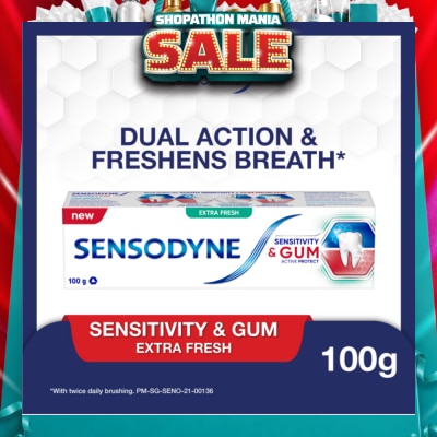 SENSODYNE - Sensitive Teeth Oral Care Toothpaste Sensitivity and Gum Extra Fresh (Dental Sensitivity Relief) 100g