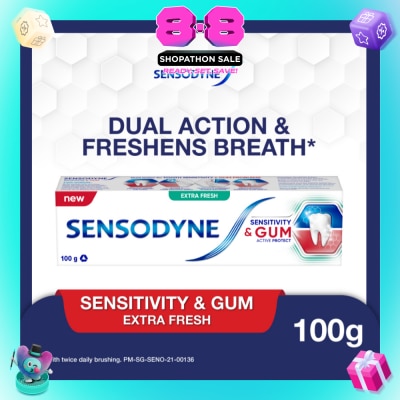 SENSODYNE - Sensitive Teeth Oral Care Toothpaste Sensitivity and Gum Extra Fresh (Dental Sensitivity Relief) 100g