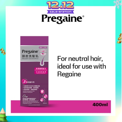 PREGAINE Frequent Use Thinning Hair Care Shampoo Silicone Free (For Normal or Oily Hair + Ideal For Use With Regaine) 400ml