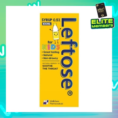 LEFTOSE Syrup 2-In-1 Remedy Dissolves Phlegm & Soothes Sore Throats 100ml