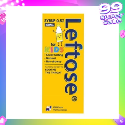 LEFTOSE Syrup 2-In-1 Remedy Dissolves Phlegm & Soothes Sore Throats 100ml