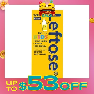 LEFTOSE Syrup 2-In-1 Remedy Dissolves Phlegm & Soothes Sore Throats 100ml