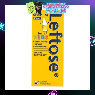 LEFTOSE Syrup 2-In-1 Remedy Dissolves Phlegm & Soothes Sore Throats 100ml