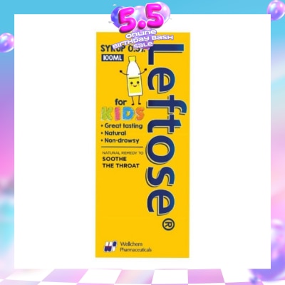 LEFTOSE - Syrup 2-In-1 Remedy Dissolves Phlegm & Soothes Sore Throats 100ml