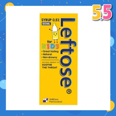 LEFTOSE Syrup 2-In-1 Remedy Dissolves Phlegm & Soothes Sore Throats 100ml