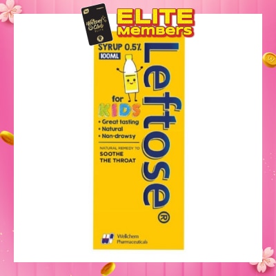 LEFTOSE Syrup 2-In-1 Remedy Dissolves Phlegm & Soothes Sore Throats 100ml