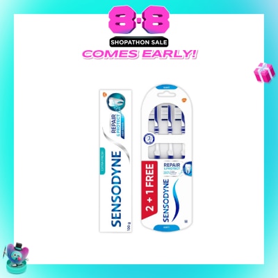 SENSODYNE - Sensitive Teeth Oral Care Toothpaste + Toothbrush Bundle Set 1s