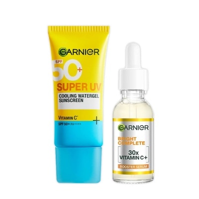 GARNIER UV Cooling Watergel Sunscreen + Brightening Serum Bundle Set 1s
