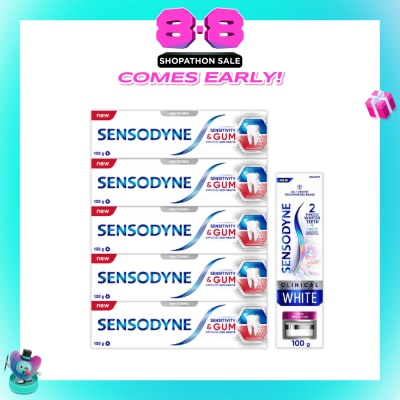 SENSODYNE - Dental Sensitivity Relief Toothpaste + Clinical White Toothpaste Bundle Set 1s