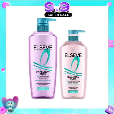 L'OREAL PARIS ELSEVE - Hyaluron Pure 72h Purifying Shampoo + Conditioner Bundle Set 1s image
