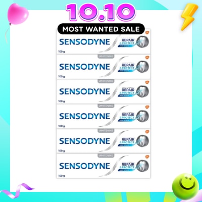 SENSODYNE Sensitive Teeth Oral Care Toothpaste Deep Repair & Protect Whitening (Dental Sensitivity Relief) Bundle Set 1s image