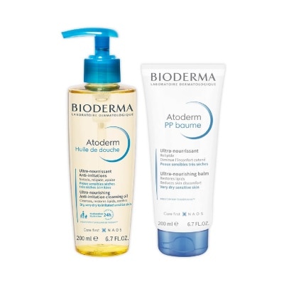BIODERMA Atoderm Cleansing Shower Oil + Nourishing Balm Bundle Set 1s