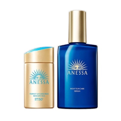 ANESSA Perfect UV Milk Sunscreen + Night Suncare Serum Bundle Set 1s