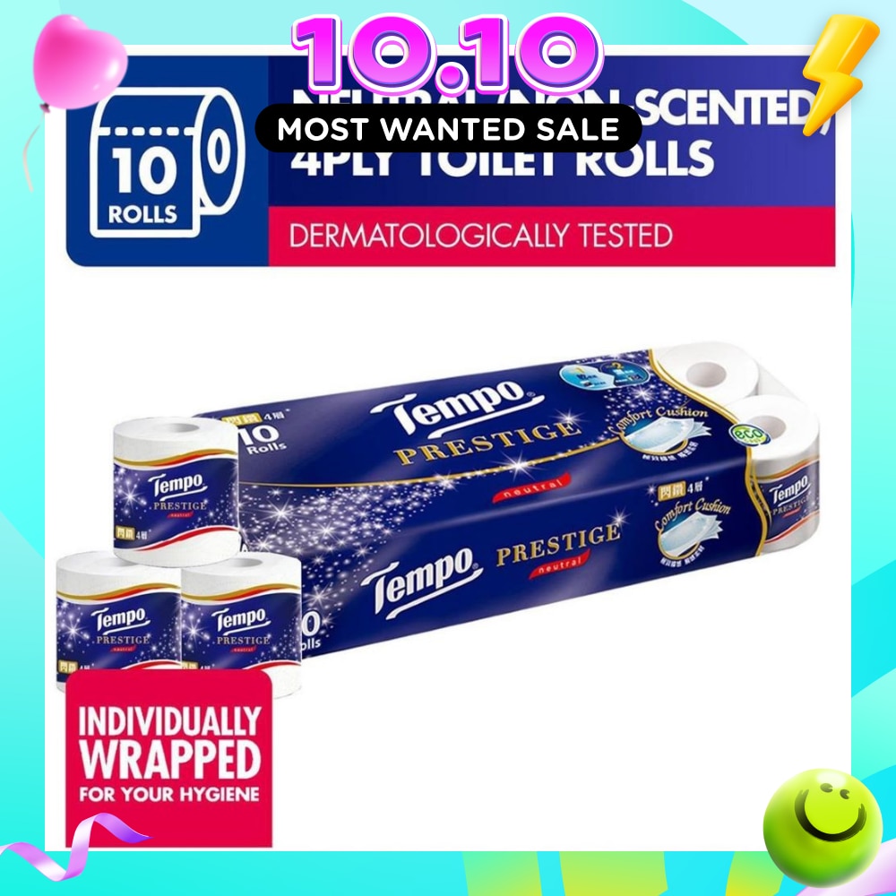 Prestige Neutral 4 Ply Non Scented Toilet Roll 10s image
