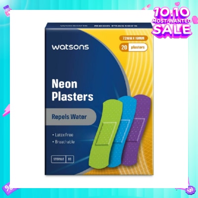 WATSONS Neon Plasters Latex Free Sterile (72mm x 19mm) 20s