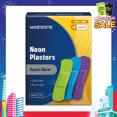 WATSONS Neon Plasters Latex Free Sterile (72mm x 19mm) 20s