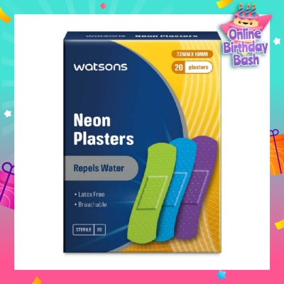 WATSONS Neon Plasters Latex Free Sterile (72mm x 19mm) 20s