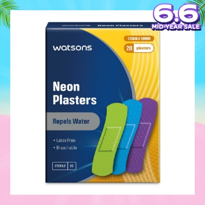 WATSONS Neon Plasters Latex Free Sterile (72mm x 19mm) 20s