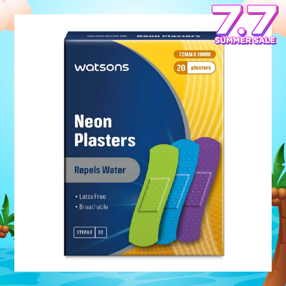 Neon Plasters Latex Free Sterile (72mm x 19mm) 20s