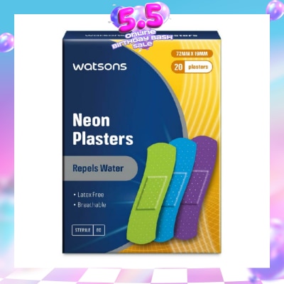 WATSONS - Neon Plasters Latex Free Sterile (72mm x 19mm) 20s