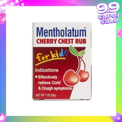MENTHOLATUM Cherry Chest Rub For Kids (Relieves Cold & Cough Symptoms) 28g