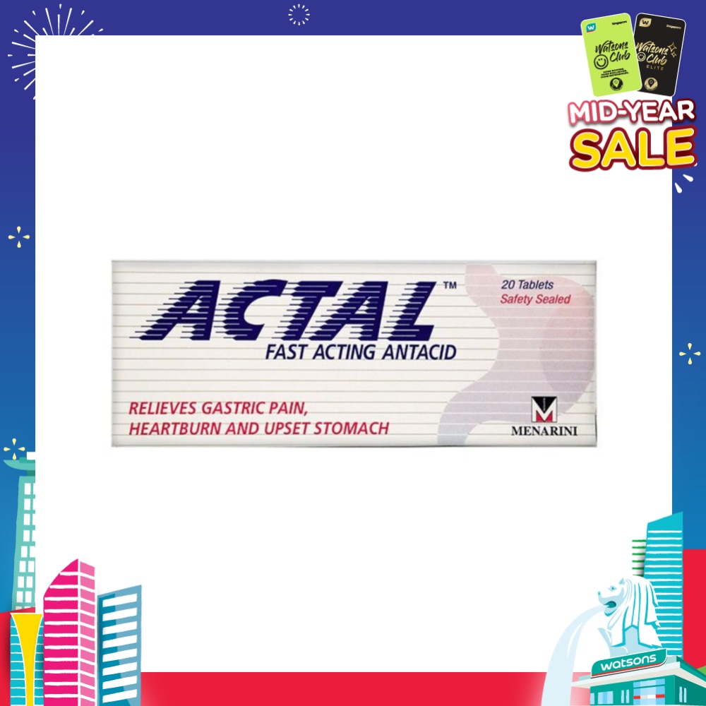 Fast Acting Antacid Tablets (Relieves Gastric Pain, Heartburn & Upset Stomach) 20s