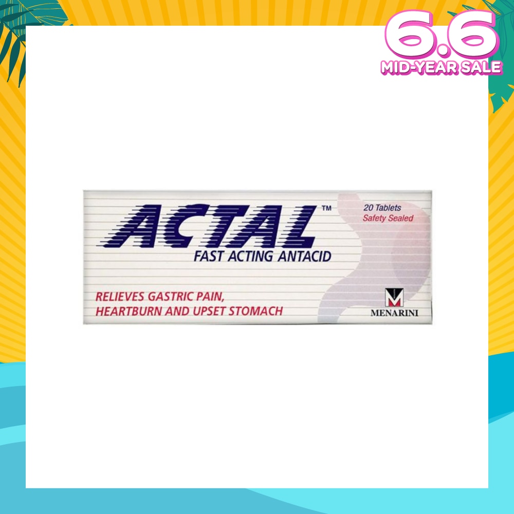 Fast Acting Antacid Tablets (Relieves Gastric Pain, Heartburn & Upset Stomach) 20s