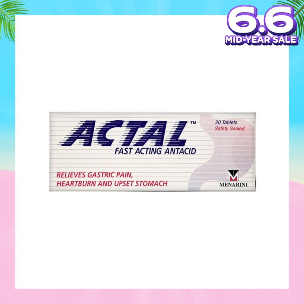 Fast Acting Antacid Tablets (Relieves Gastric Pain, Heartburn & Upset Stomach) 20s