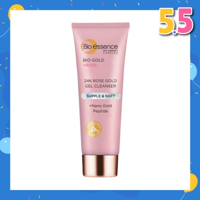 BIO ESSENCE 24K Rose Gold Gel Cleanser (For Youthful Dewy Skin +Nano Gold Peptide) 100g