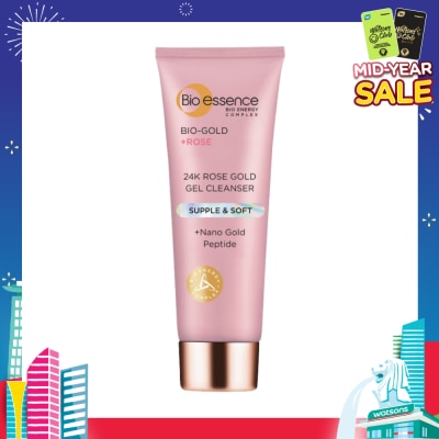 BIO ESSENCE 24K Rose Gold Gel Cleanser (For Youthful Dewy Skin +Nano Gold Peptide) 100g